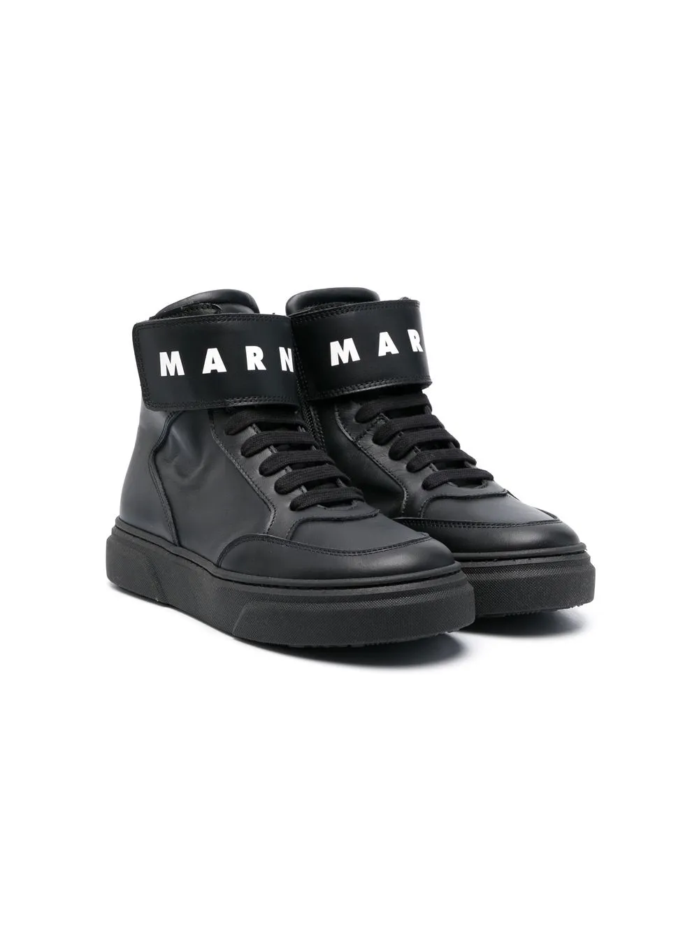 MARNI LOGO-PRINT LACE-UP SNEAKERS