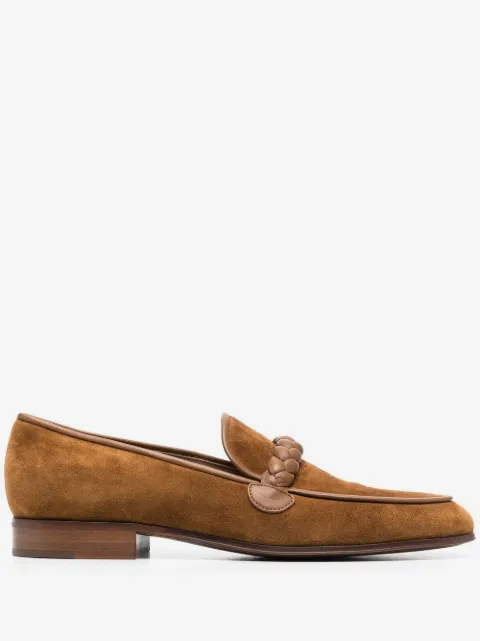 Gianvito Rossi Massimo braided suede loafers