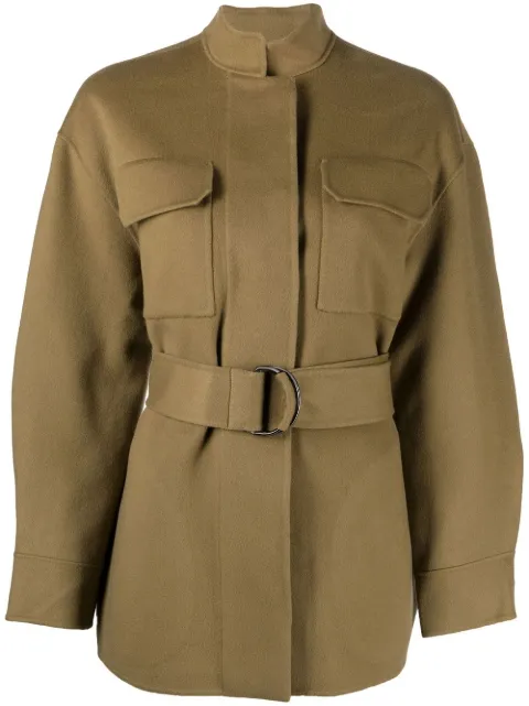 belted wool-blend coat