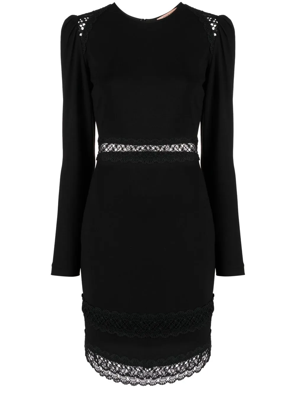 

TWINSET vestido recto con ribete de encaje - Negro