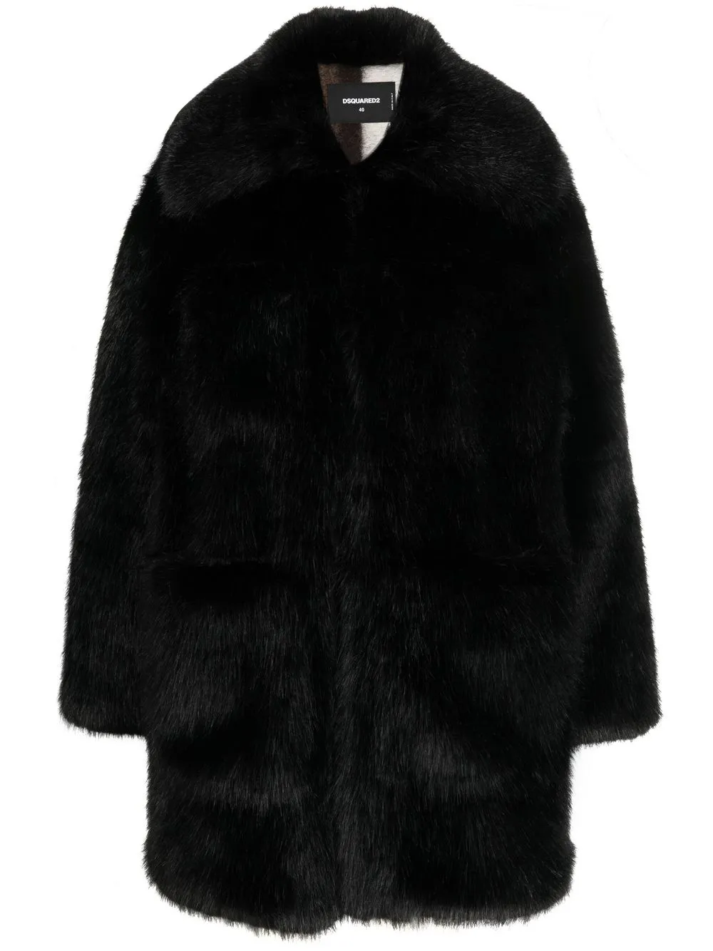 

Dsquared2 faux-fur oversized coat - Black