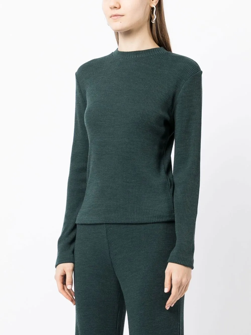  Vince Fein Gestrickter Pullover   Grün 