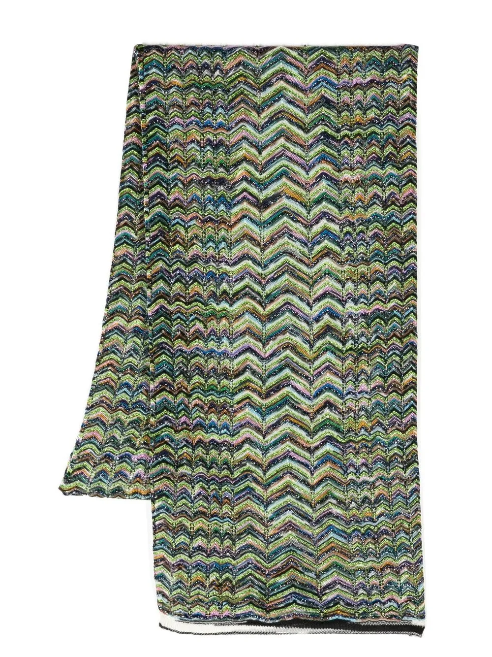 

Missoni zig-zag pattern knit scarf - Green