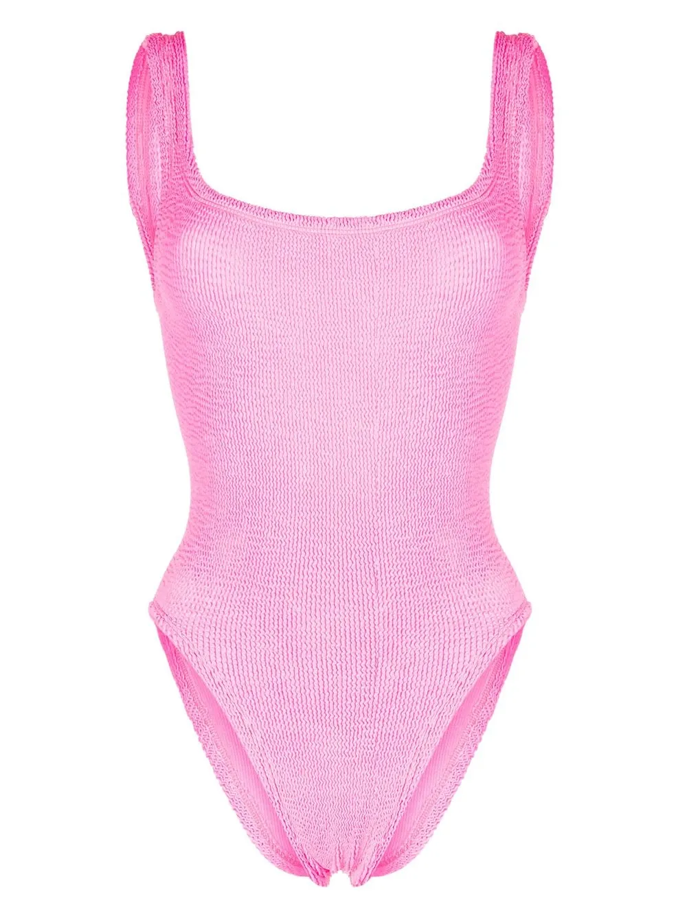 

Hunza G textured square-neck swimsuit - Pink