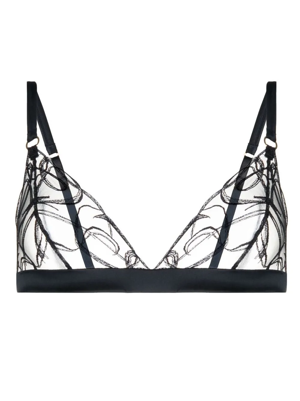 

Fleur Of England sheer lace silk bra - Black
