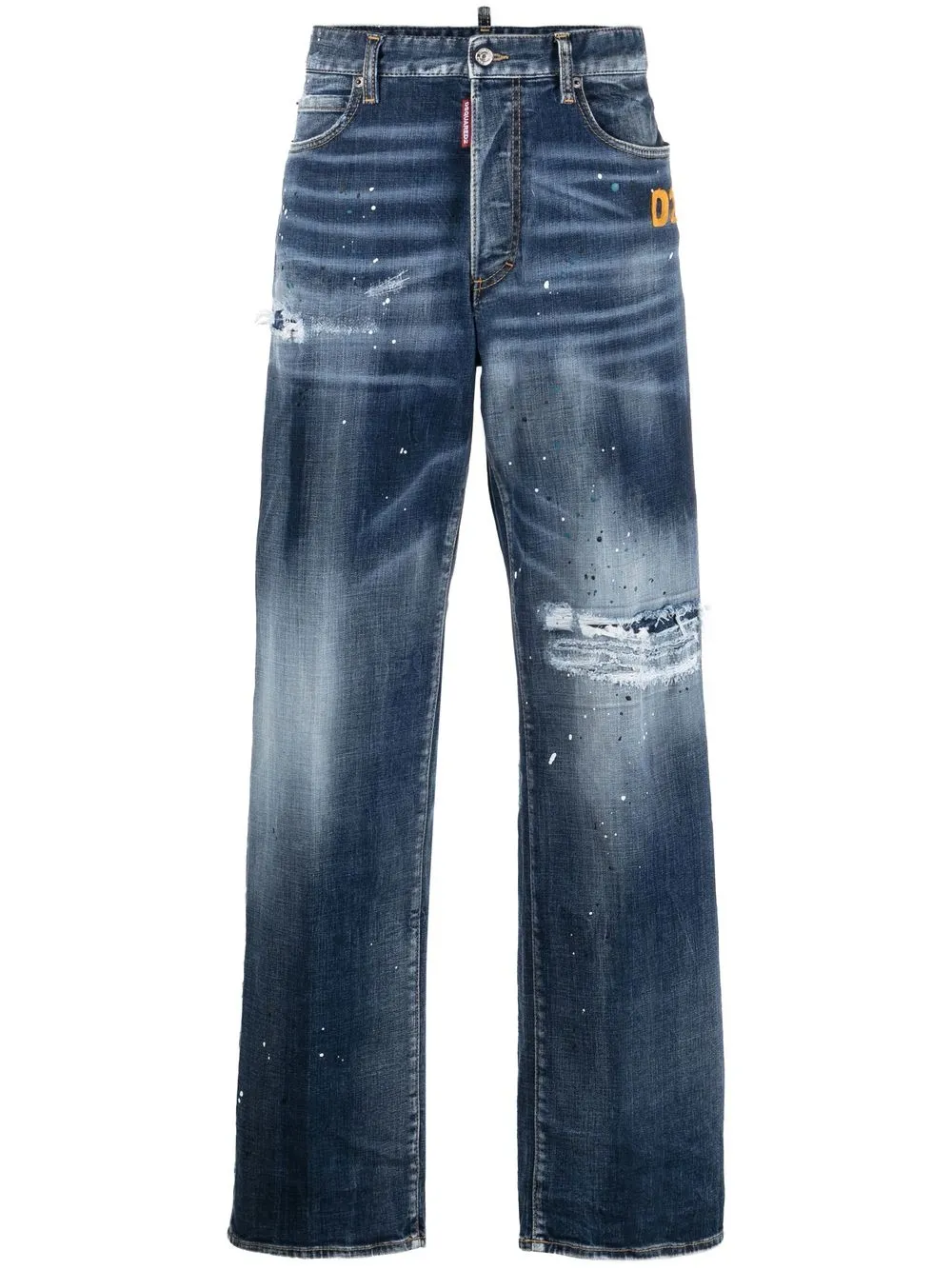 

Dsquared2 ripped-detail straight-leg jeans - Blue