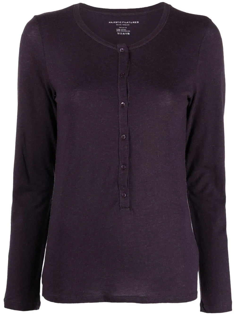 

Majestic Filatures button-up cotton-cashmere jumper - Purple