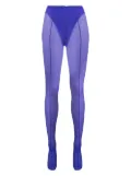 Mugler mesh-panelled tights - Blue