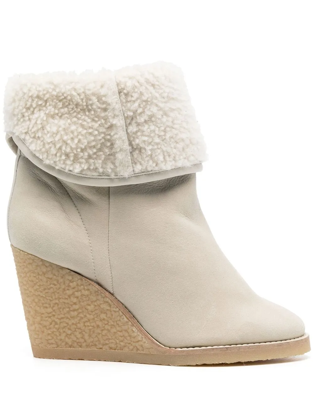 

Isabel Marant faux shearling-lined wedge boots - Neutrals