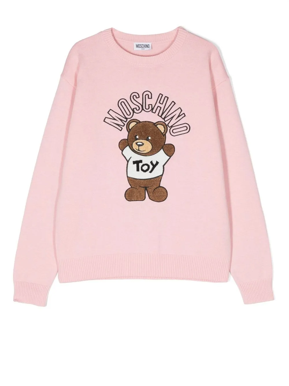 

Moschino Kids suéter con motivo Teddy Bear - Rosado