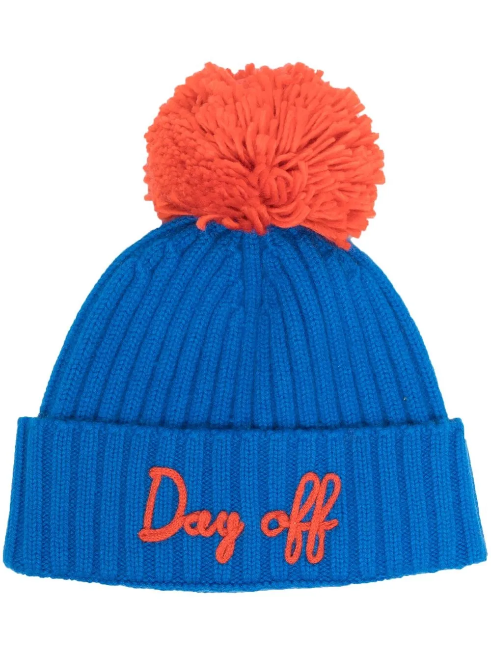 

MC2 Saint Barth embroidered-slogan pompom beanie - Blue