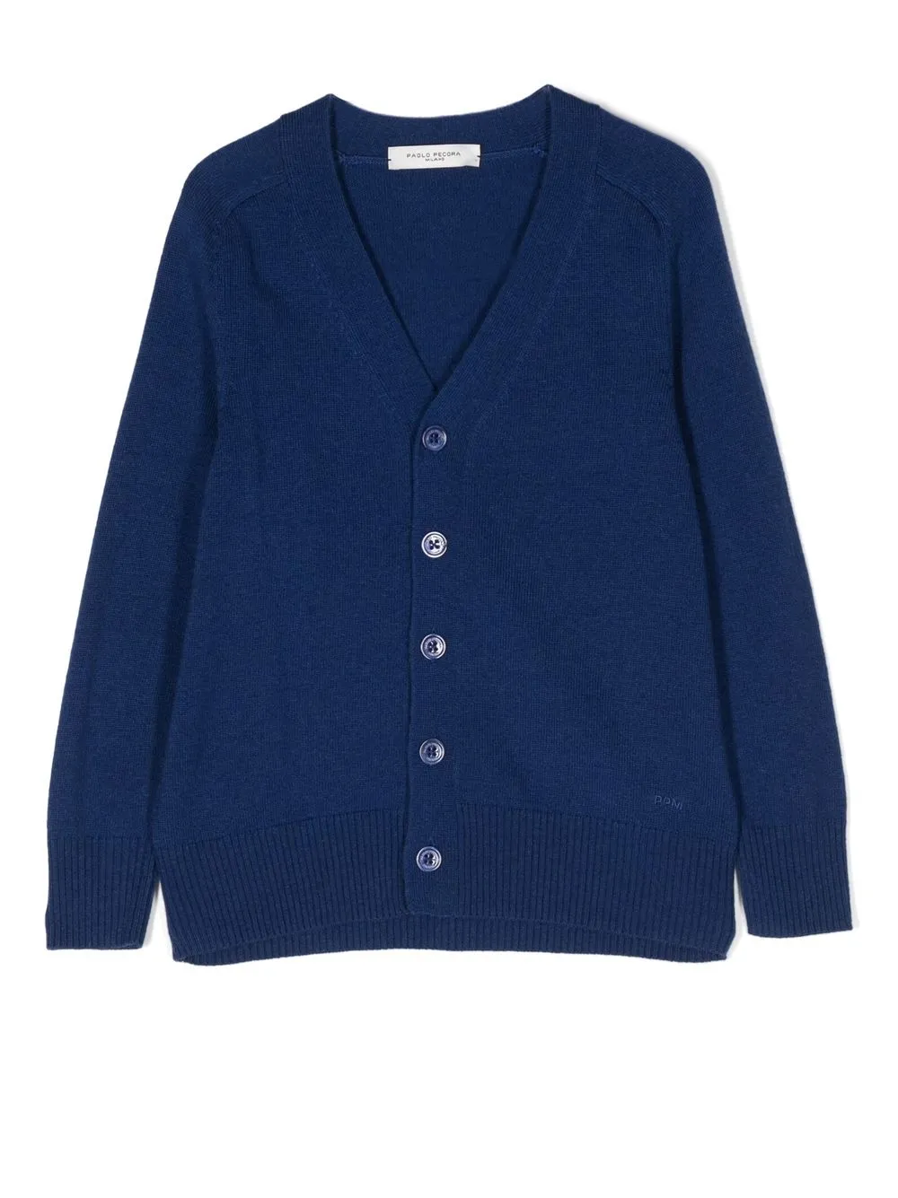 

Paolo Pecora Kids cárdigan tejido con cuello en V - Azul
