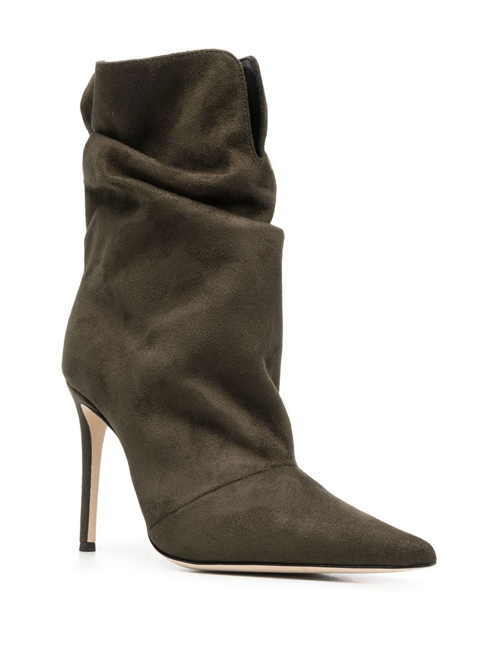 Shop Giuseppe Zanotti Suede Pointed-toe Boots In Green