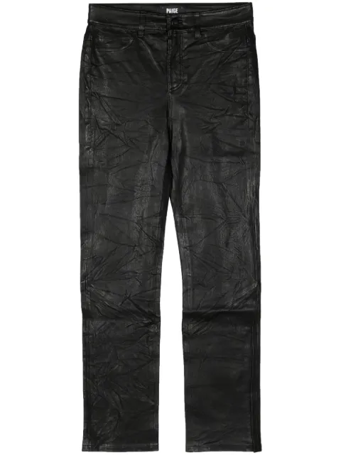 PAIGE crinkled-finish straight-leg jeans