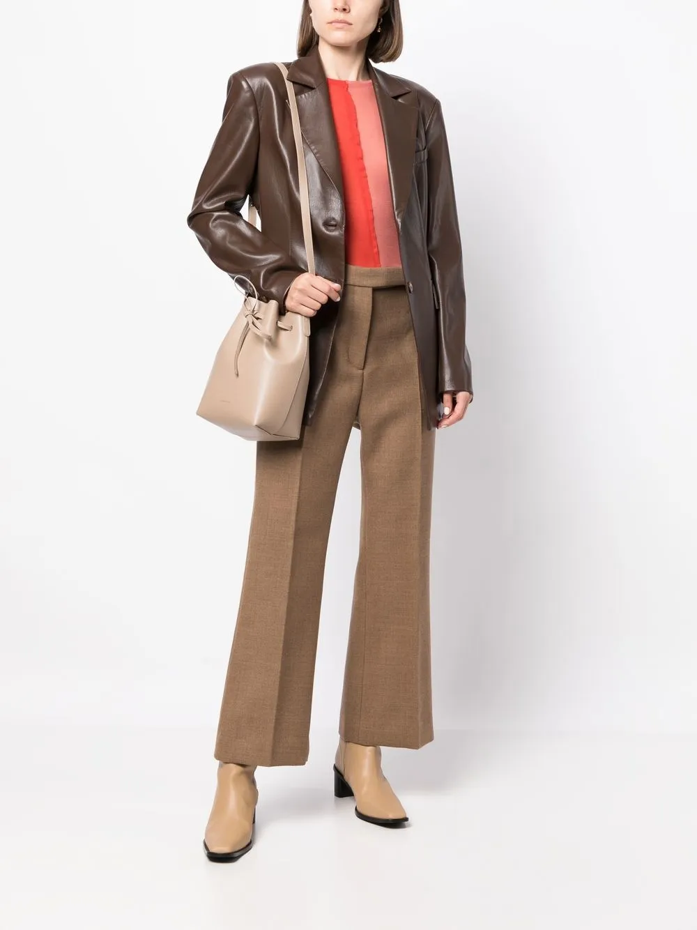 Mansur Gavriel Schoudertas met striksluiting - Bruin