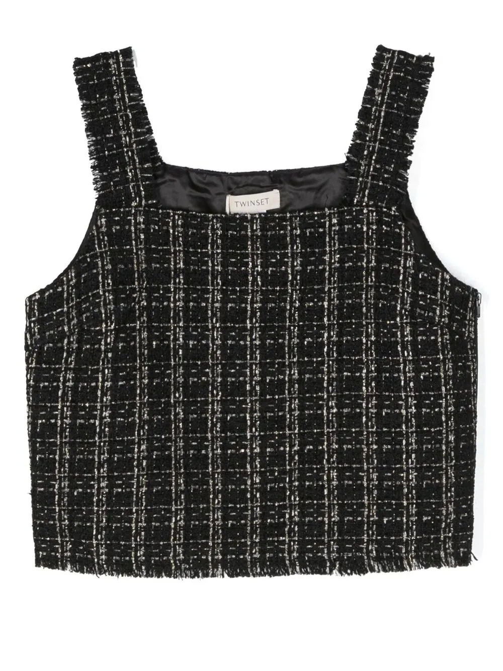 

TWINSET Kids TEEN tweed vest top - Negro