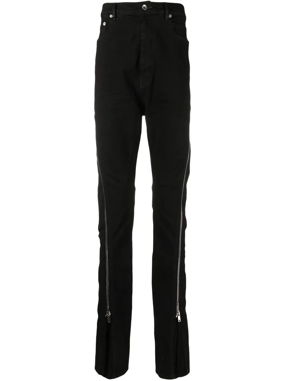 

Rick Owens long-line zip-detail jeans - Black
