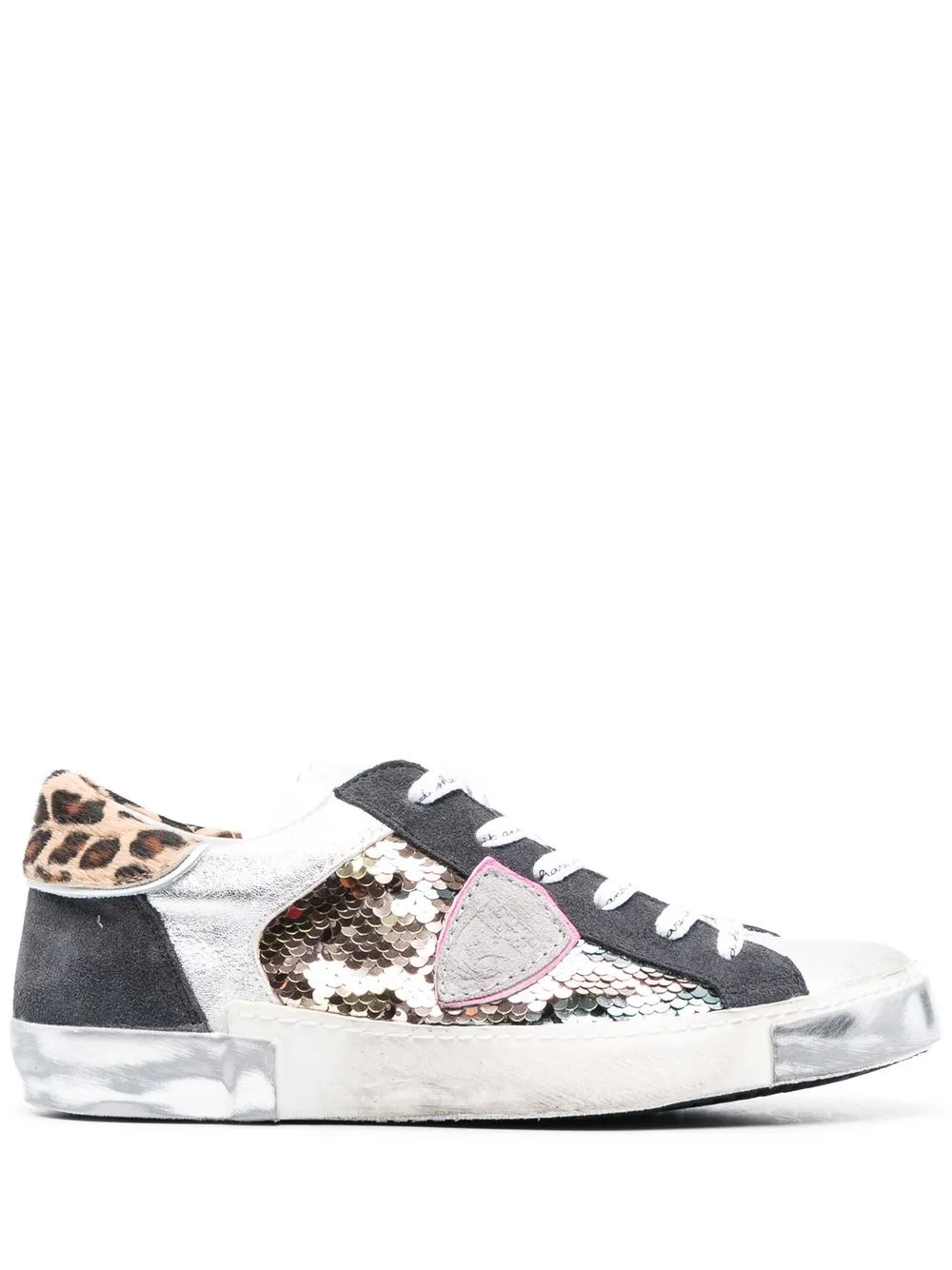 

Philippe Model Paris logo-patch low-top sneakers - Silver