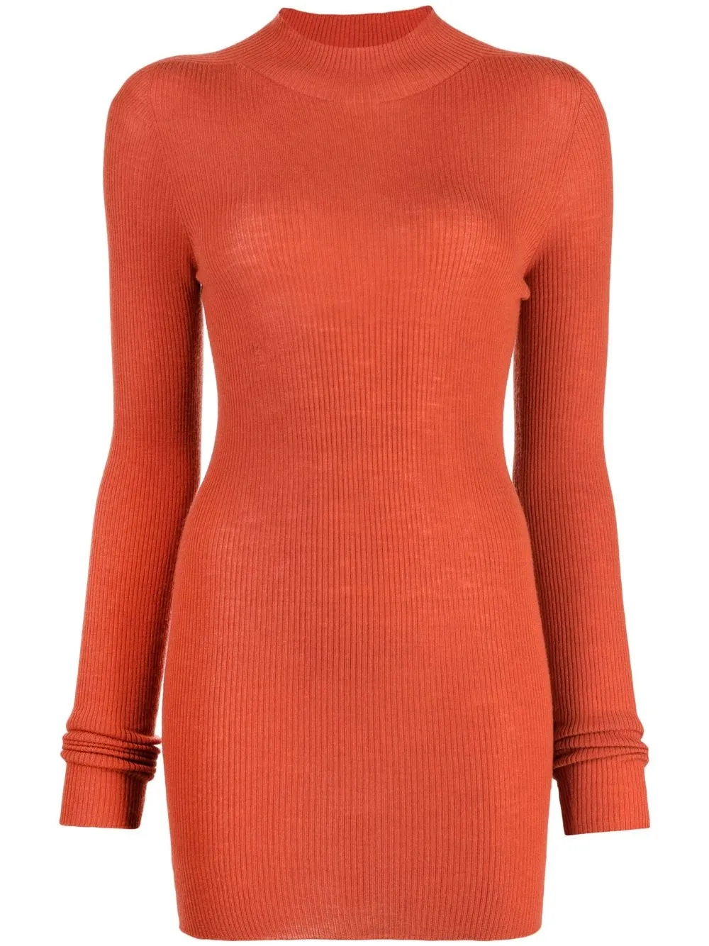 

Rick Owens top tejido de canalé con cuello en V - Naranja