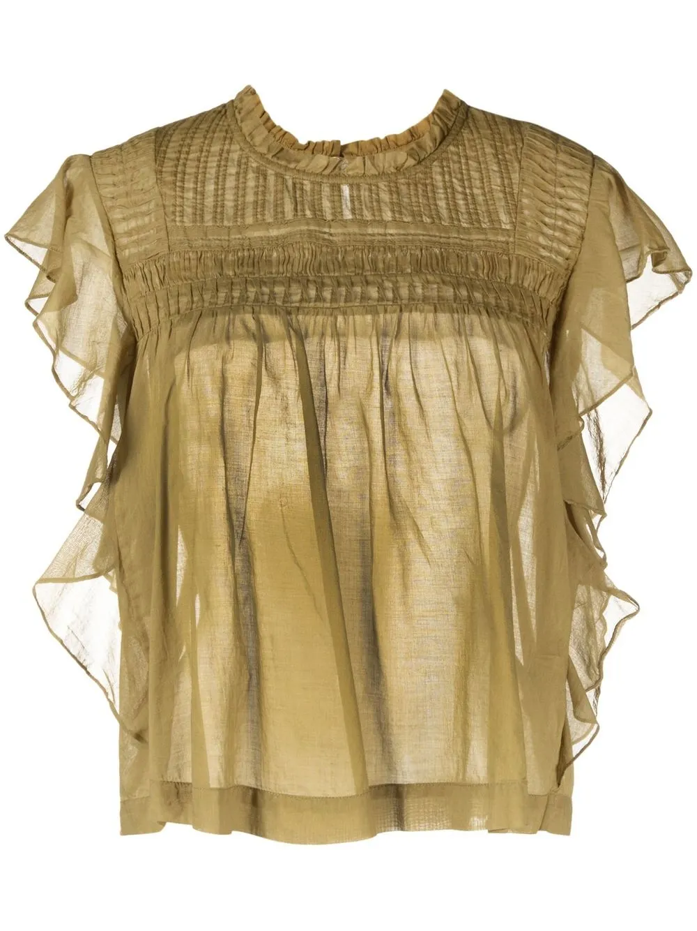 

Isabel Marant Étoile ruffle cotton top - Green