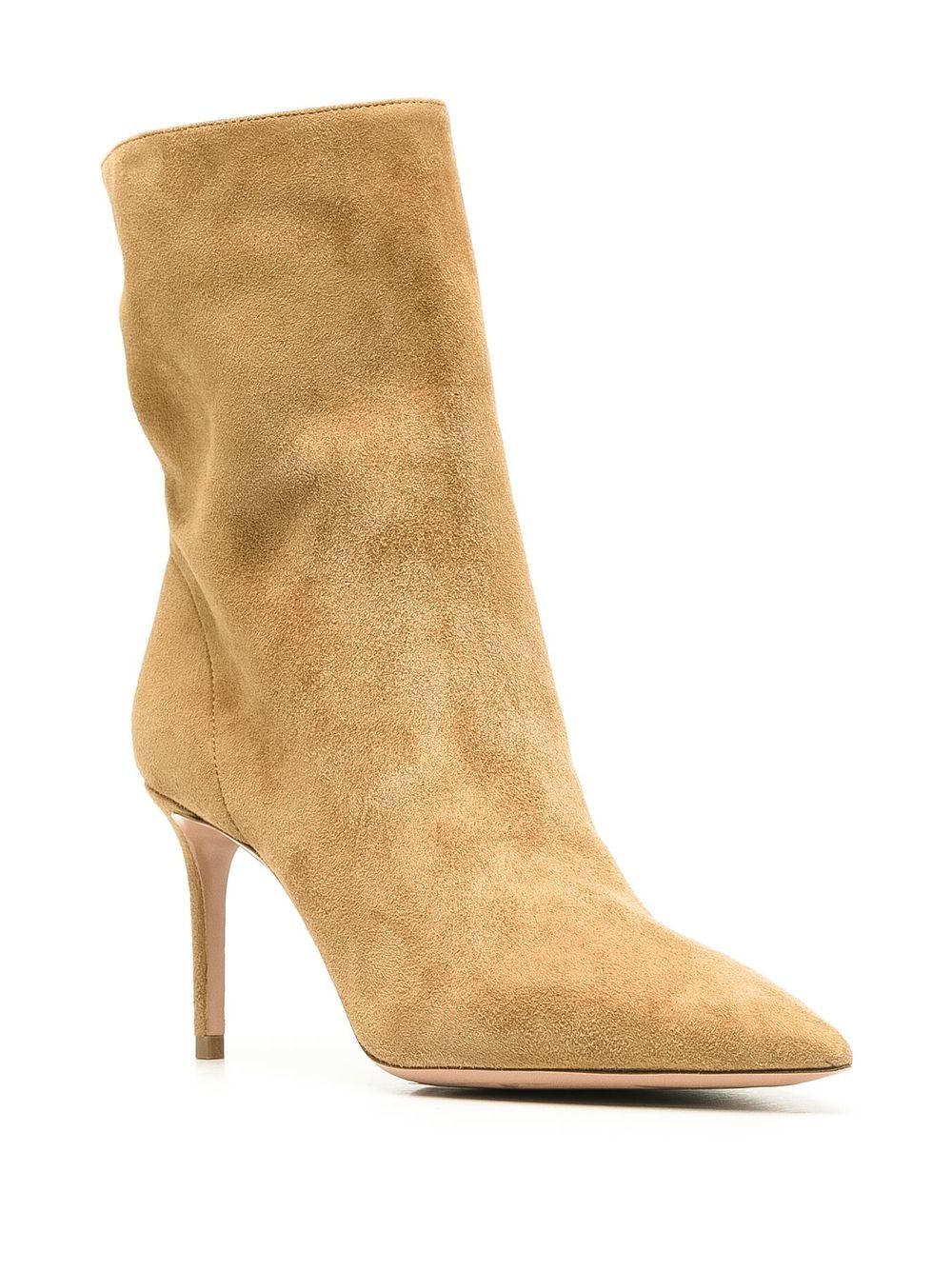 Aquazzura Enkellaarzen met puntige neus - Beige