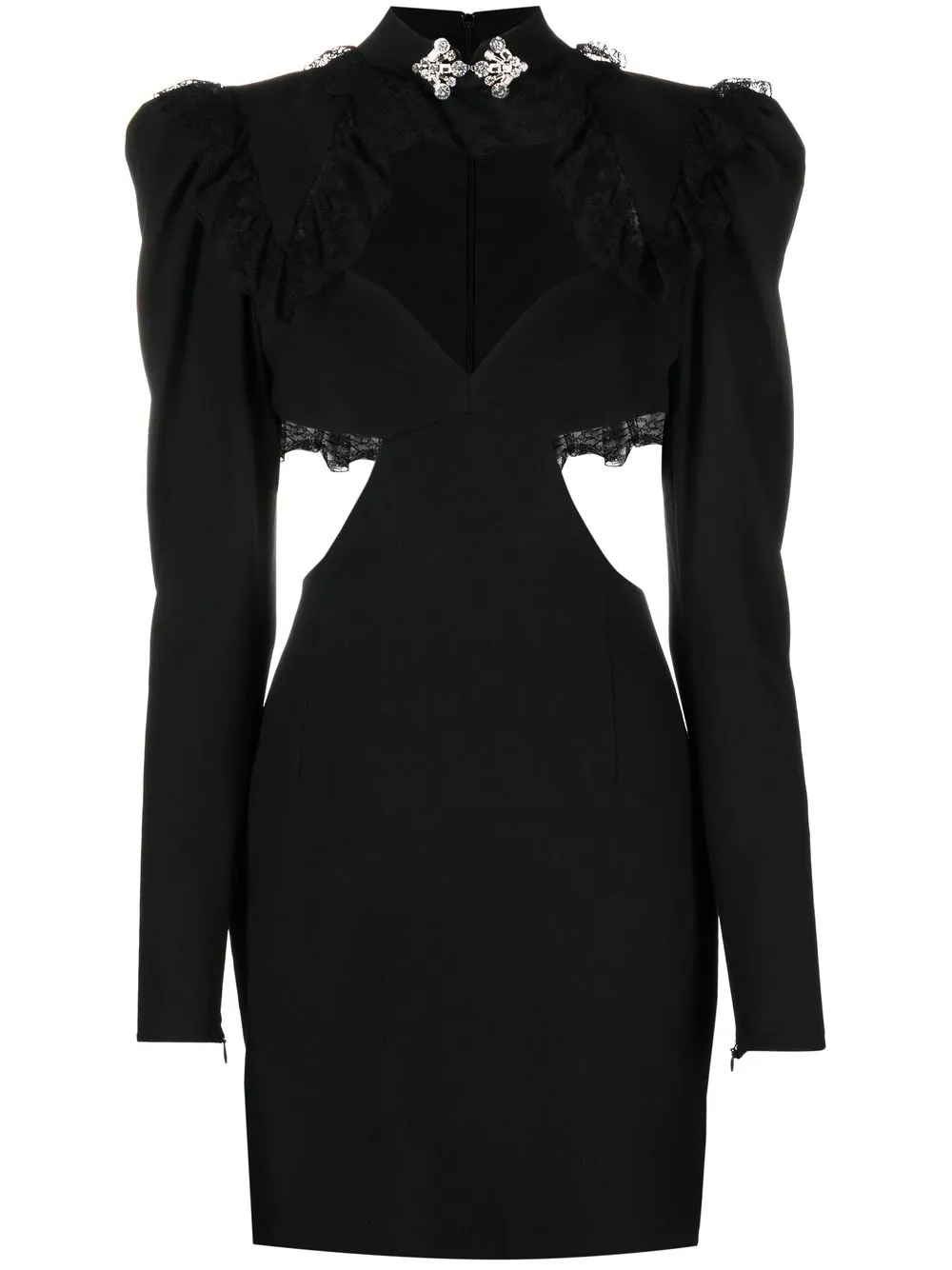 

Alessandra Rich vestido midi con aberturas - Negro