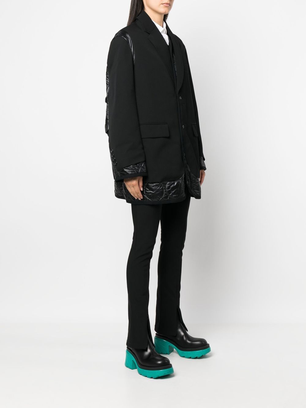 Shop Junya Watanabe Layered-design Wool Jacket In Schwarz