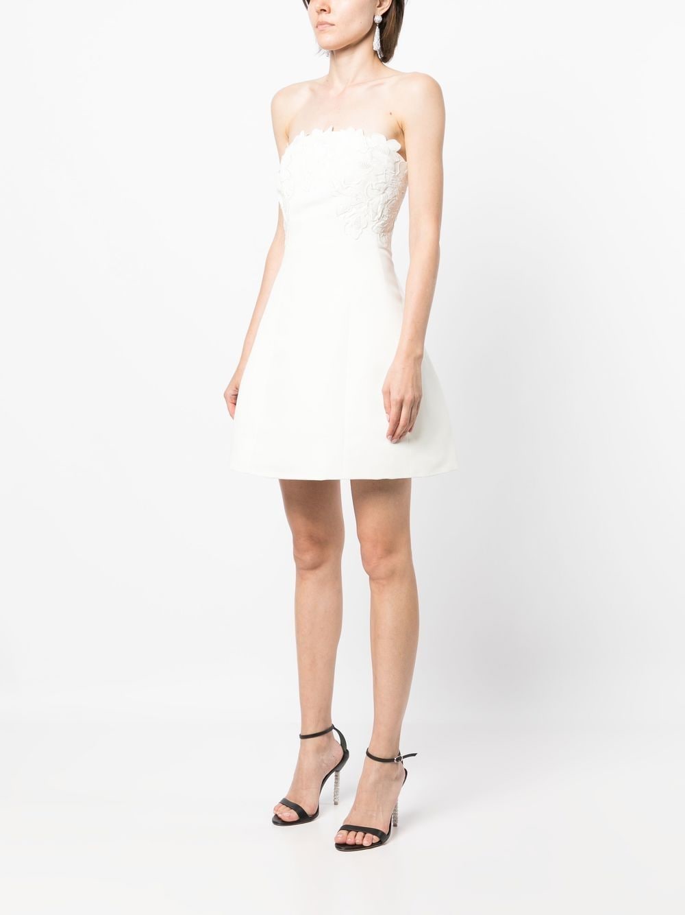 Shop Sachin & Babi Alana Floral-appliqué Mini Dress In White