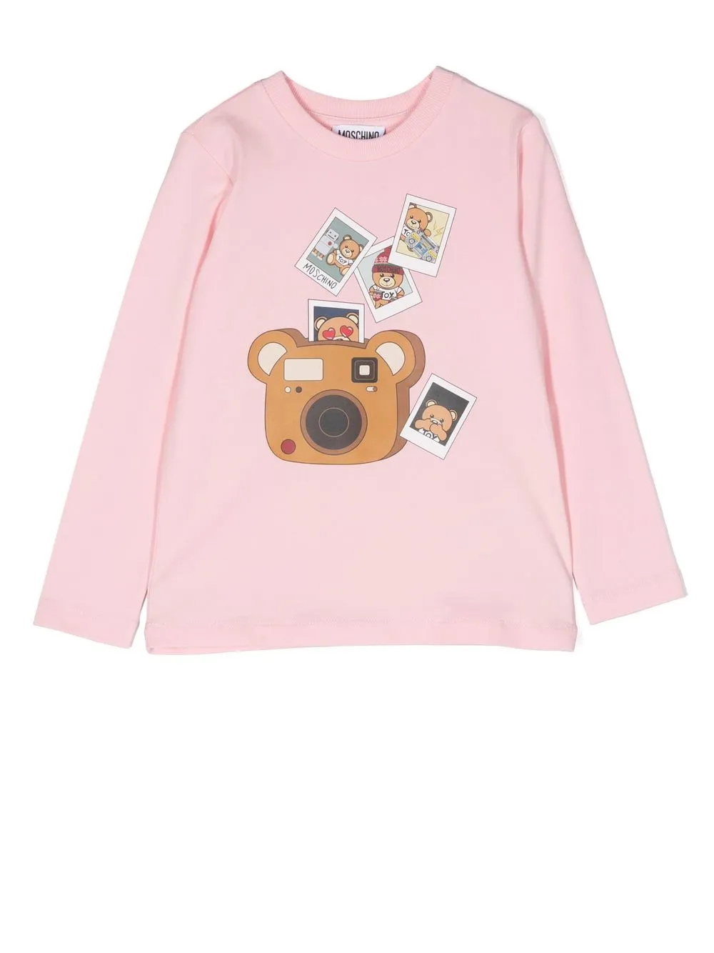 

Moschino Kids playera manga larga con estampado gráfico - Rosado