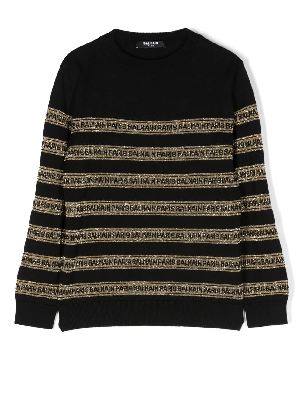 

Balmain Kids logo-stripe jumper - Black