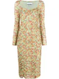 GANNI floral-print midi dress - Green