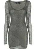 Blumarine crystal-embellished tulle minidress - Neutrals