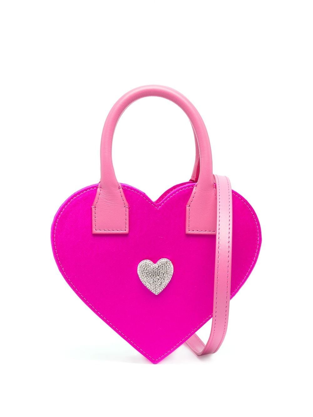 Mach & Mach Heart-shape Mini Crossbody Bag - Pink