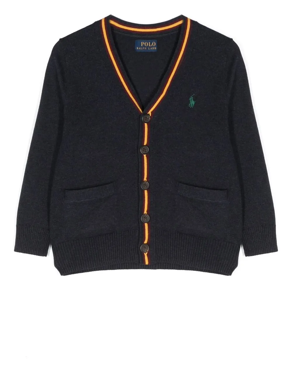 

Ralph Lauren Kids cárdigan con cuello en V y motivo de rayas - Azul