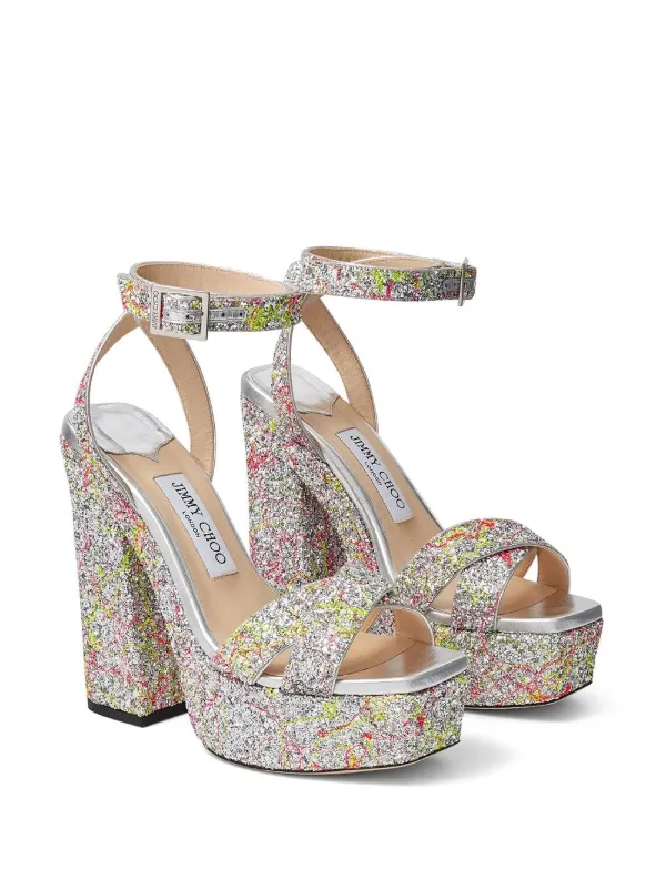 Jimmy choo glitter hot sale platform sandal