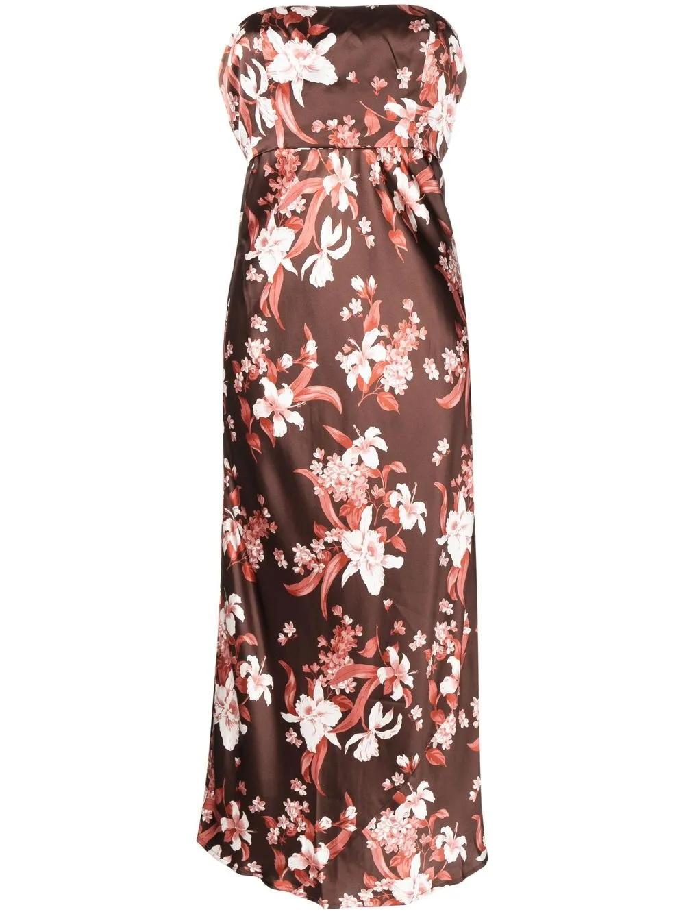 

Reformation Joanne floral-print silk midi dress - Brown