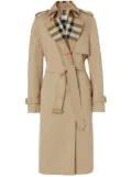 Burberry Exaggerated check-panel trench coat - Neutrals