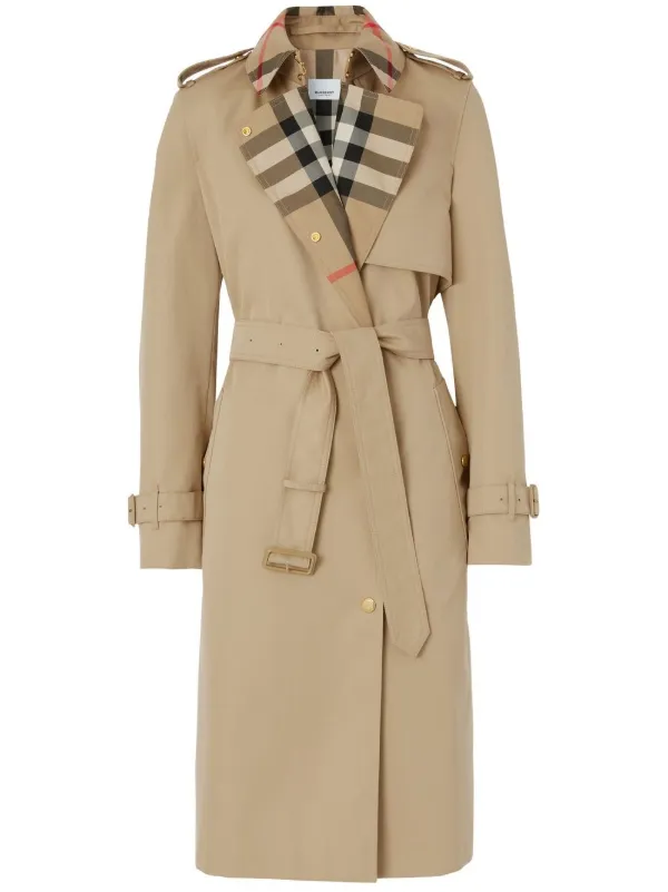 Burberry Exaggerated check-panel Trench Coat - Farfetch