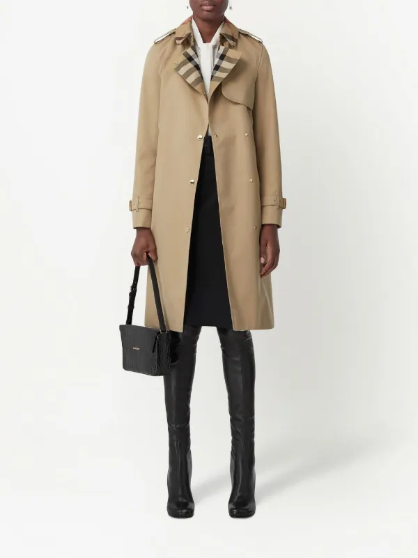 Burberry Exaggerated チェックパネル トレンチコート - Farfetch