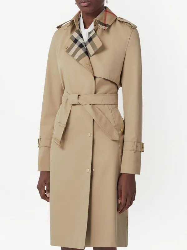 Burberry Exaggerated チェックパネル トレンチコート - Farfetch