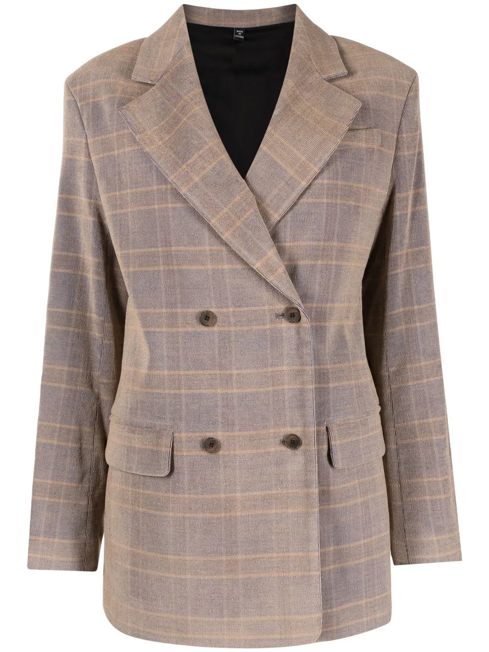 Shop Mcq By Alexander Mcqueen Check Print Blazer In Nude