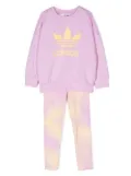 adidas Kids logo-print cotton tracksuit set - Purple