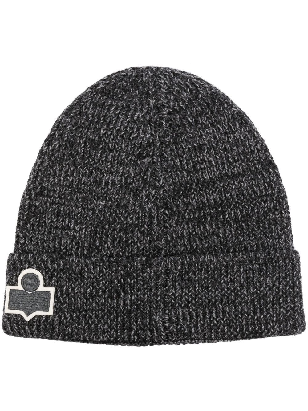 ISABEL MARANT LOGO-PATCH MERINO BEANIE