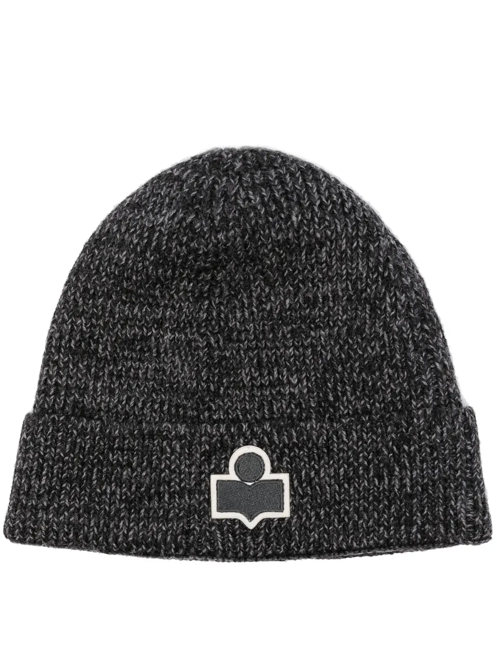 

Isabel Marant logo-patch merino beanie - Grey