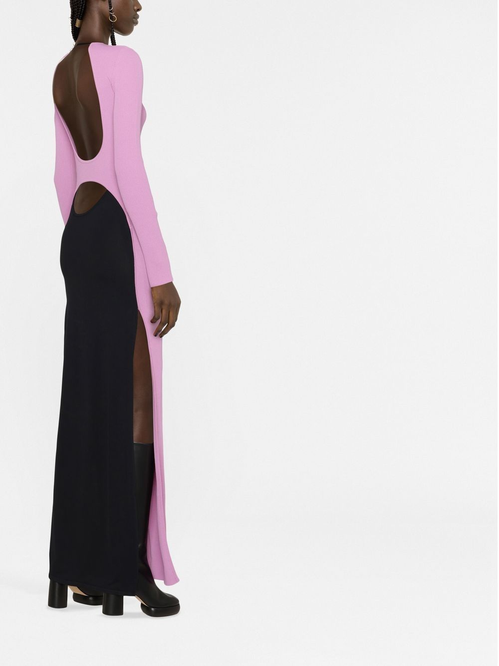 Shop Alyx Colour-block Cut-out Maxi Dress In Rosa