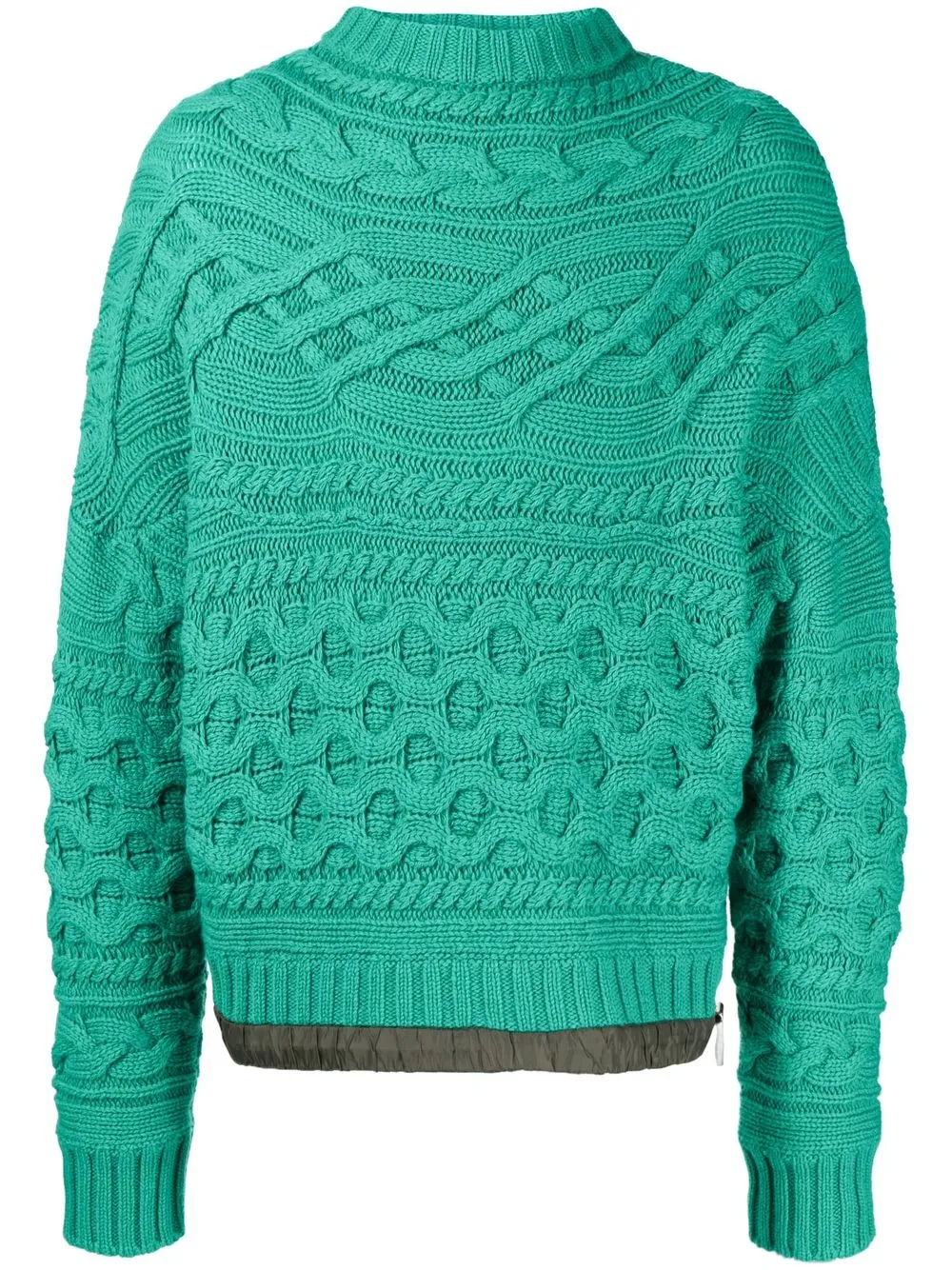 

sacai cable-knit wool-blend jumper - Green