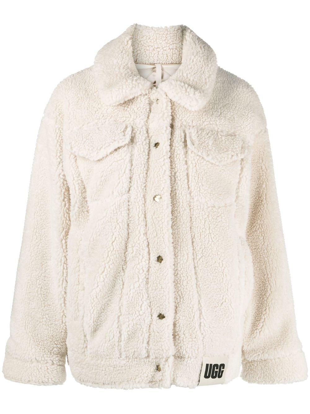 UGG BUTTON-UP FAUX SHEARLING JACKET