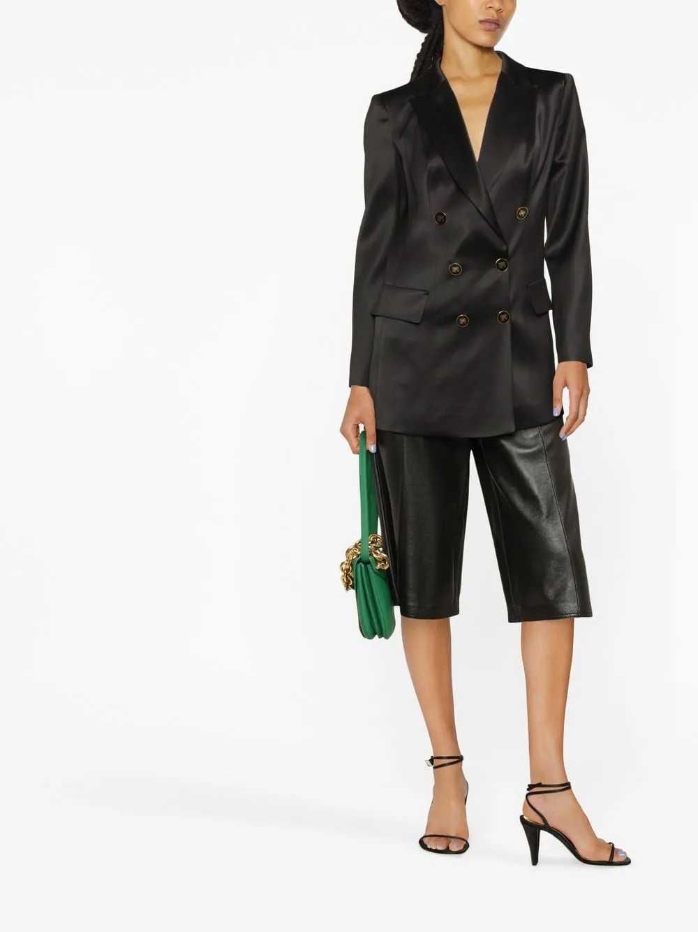 Elisabetta Franchi Blazer met dubbele rij knopen - Zwart