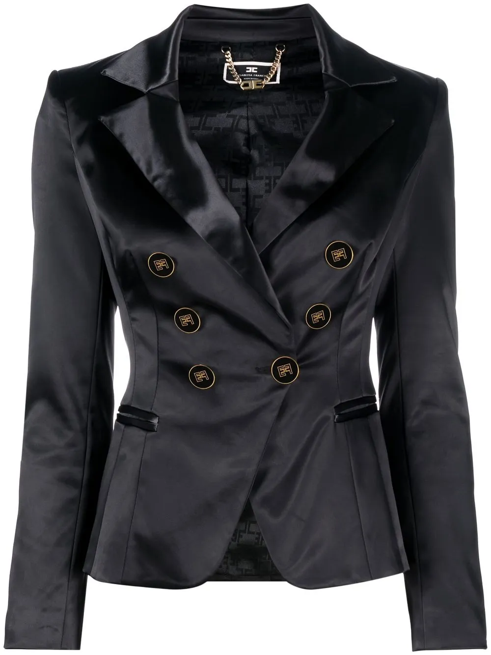 

Elisabetta Franchi blazer con solapas de satén - Negro