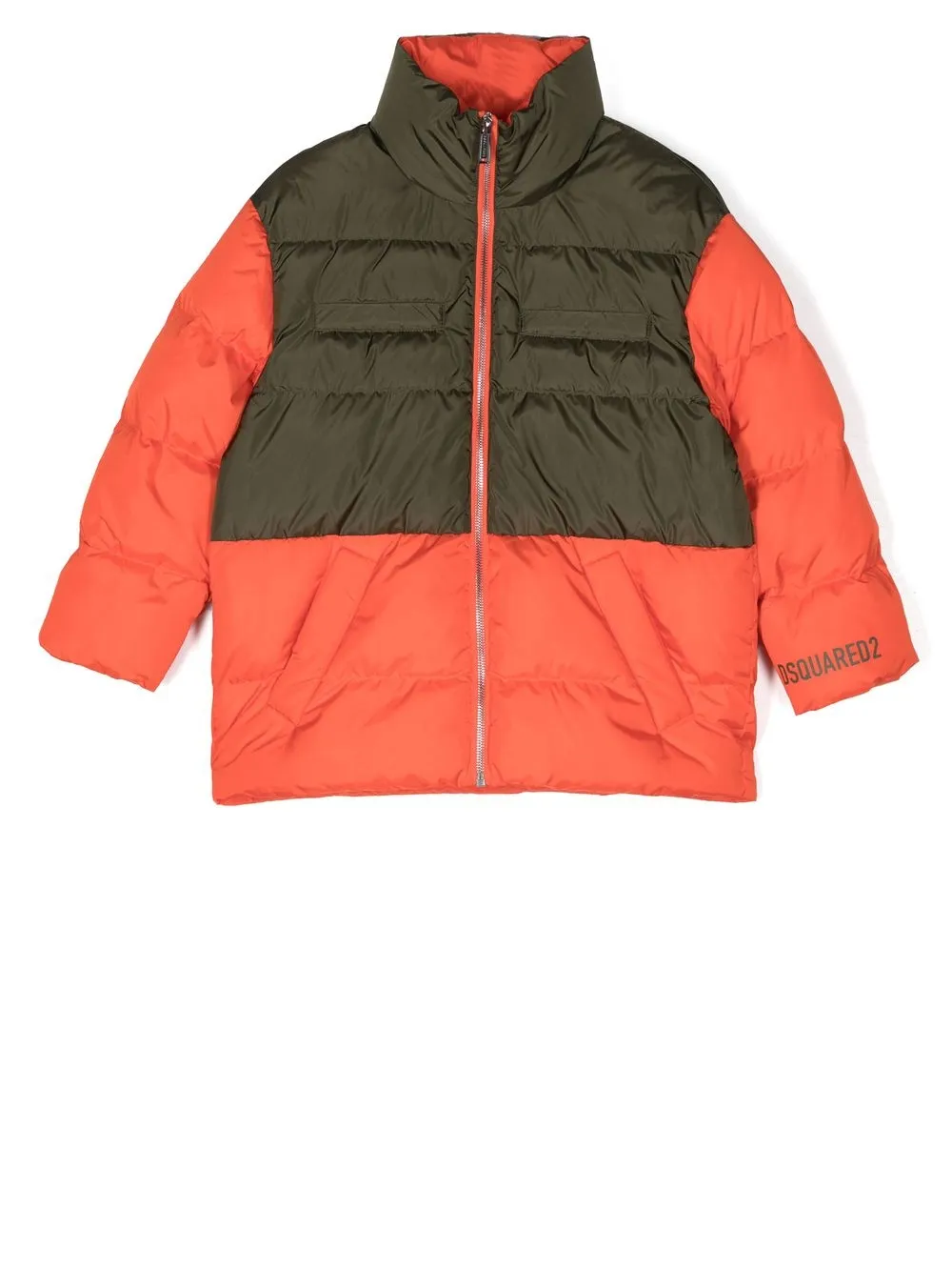 

Dsquared2 Kids chamarra capitonada con paneles en contraste - Rojo